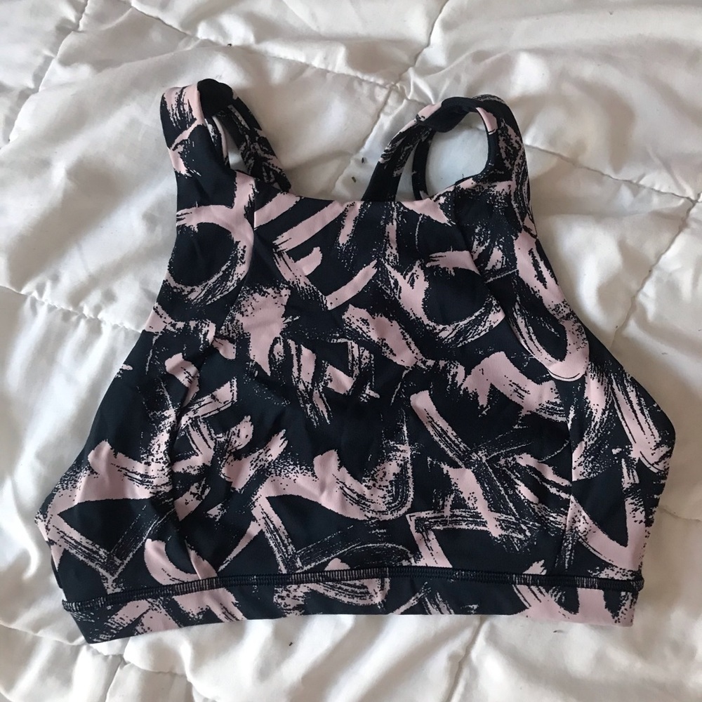 lululemon navy blue and pink sports top/bra